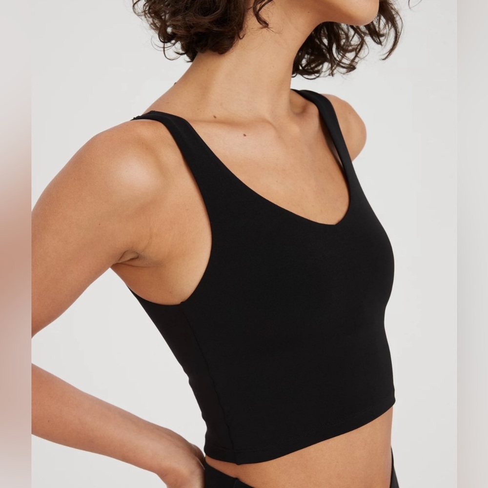 Offline by Aerie Black Low Key Longline Sports Bra